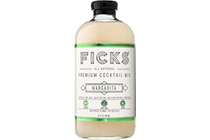 Ficks Margarita Premium Cocktail Mix (3-Pack) - Real Lime Juice & Agave Makes 10 Drinks per Bottle, All Natural, Low in Sugar & Calories - Perfect with Tequila or Mezcal