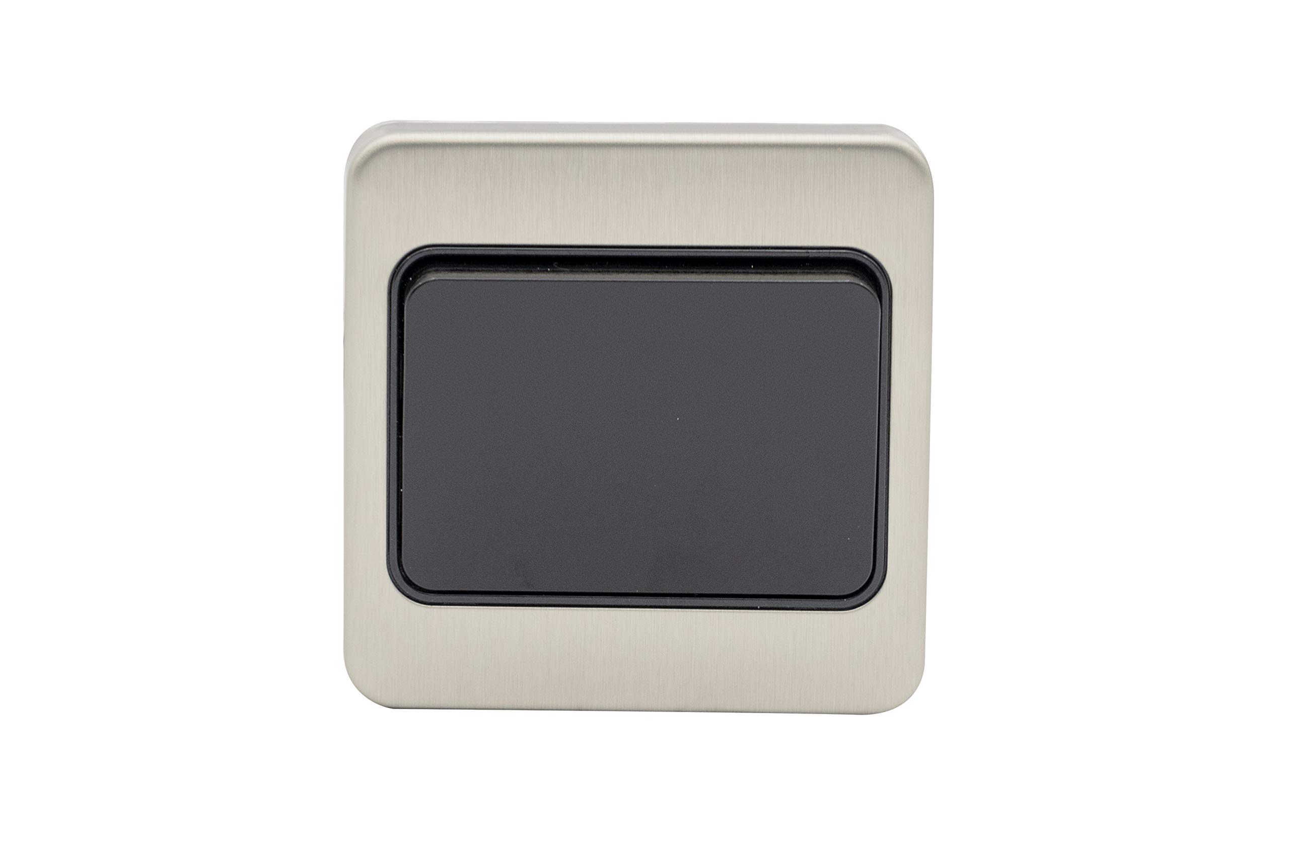 Schneider Electric Lisse Screwless Deco - Single Intermediate Wide Rocker Light Switch, 10AX, GGBL1014WBSS, Stainless Steel with Black Insert Stainless Steel/Black