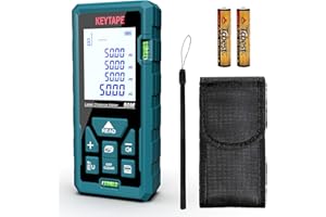 Laser Measure 165ft,KEYTAPE Laser Measuring Tool with 2 Bubble Levels,High Accuracy Portable M/in/Ft/Ft+in Unit Switching,Bac