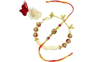 Handmade Kundan Ball And Glass Beads Rakhi Set for Bhai And Bhabhi | Unique Designer Handmade Couple Rakhi Set | Beautiful Ha