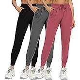 3 Pack Sweatpants for Women-Womens Joggers with Pockets Athletic Leggings for Workout Yoga Running