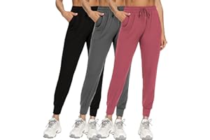 FULLSOFT 3 Pack Sweatpants for Women-Womens Joggers with Pockets Athletic Leggings for Workout Yoga Running