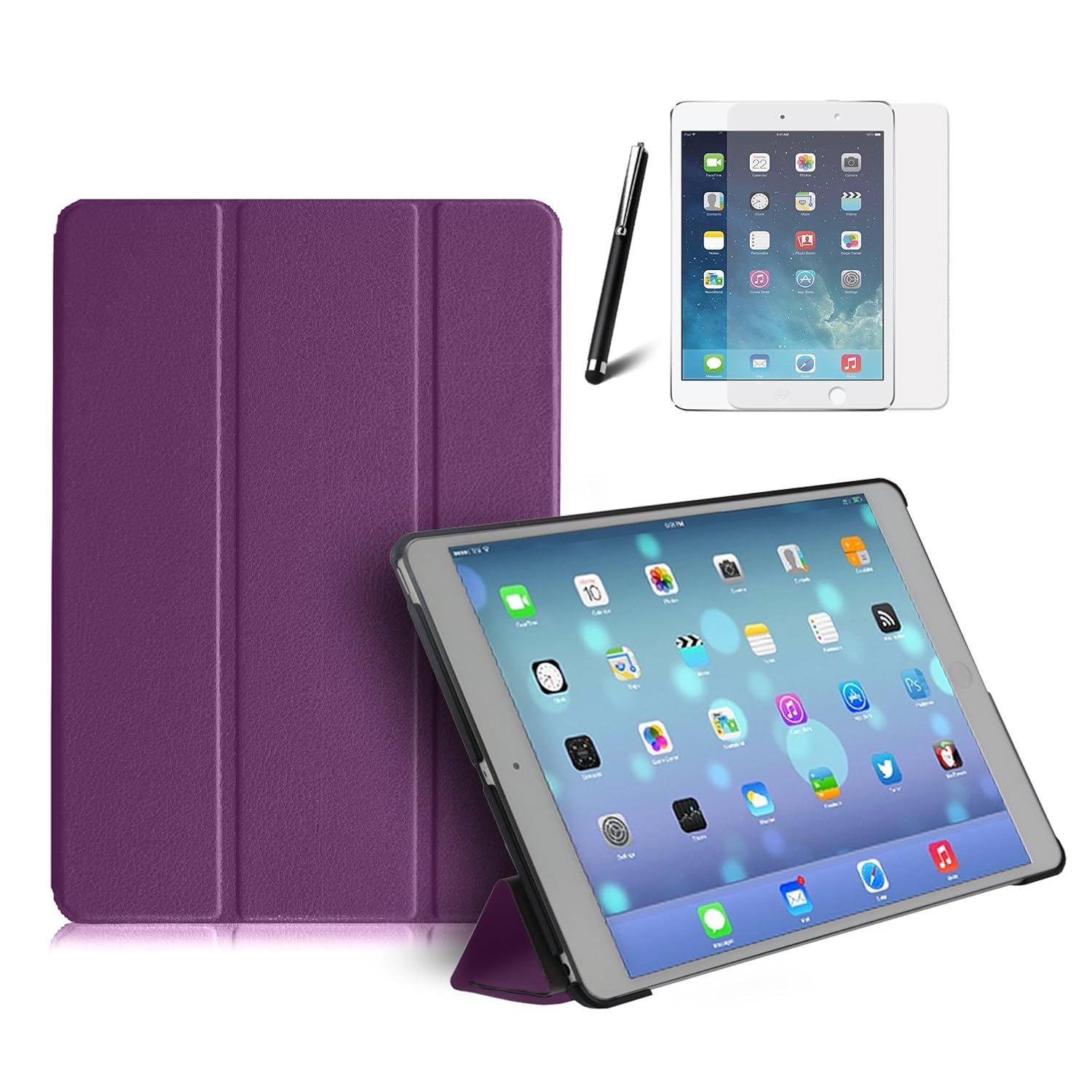 MOFRED® Purple Apple iPad Air5th Generation (2013 Version) Smart Folio