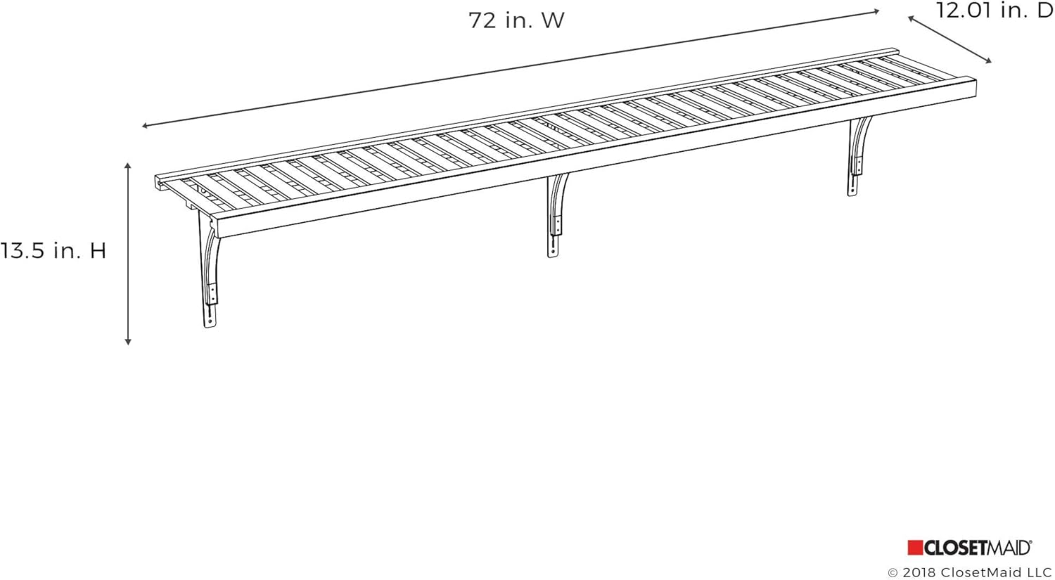 ClosetMaid 1417 Premium Wood Ventilated Shelf Kit, 6-Foot X 12-Inch, Espresso: Home & Kitchen