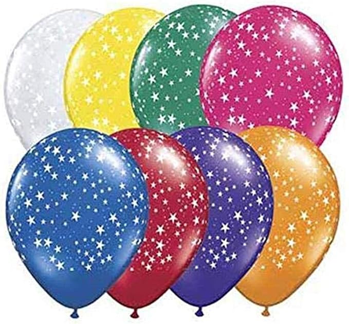 Qualatex 5" Stars Around Jewel Tones Balloons (100 ct