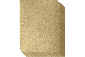 ADER PRODUCTS Gold Glitter Cardstock - One-sided - Non-Adhesive - 20 Pack - 8.5 x 11 Inches - Premium Glittery Sheets for DIY Crafts, Art Projects, Party Decor, Gift Box Wrapping - Gold Sparkling Paper | 250GSM