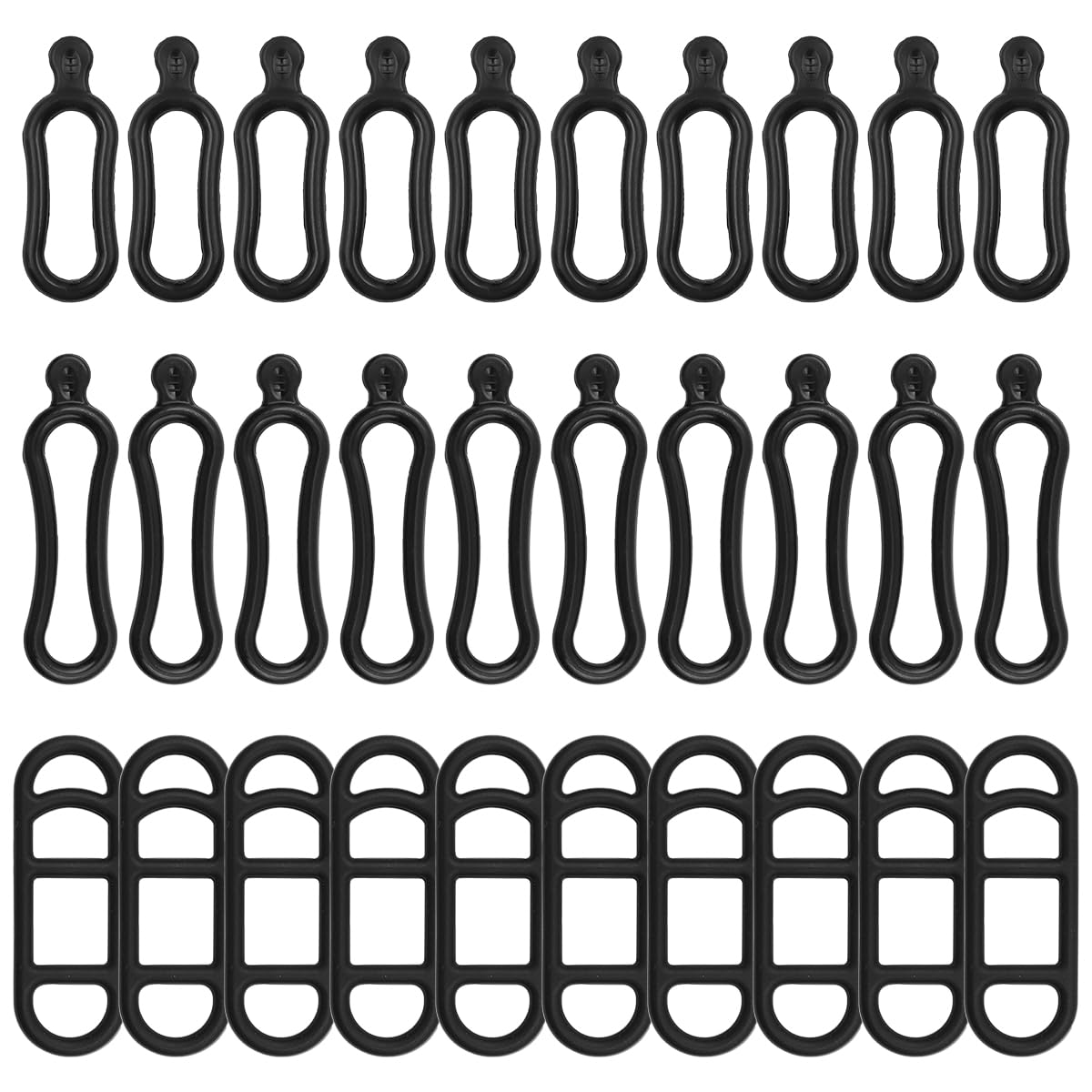 ANCLLO Pack of 30 Bicycle Light Rubber Band Elastic Silicone Bicycle Torch Holder Bicycle Rubber Rings for Torch LED Bicycle Light GPS etc (3 Style)