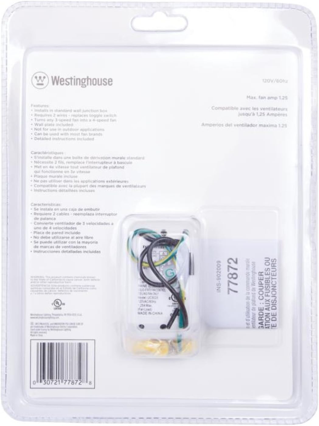 Westinghouse Lighting 7787200 Ceiling Fan Wall Control - - 