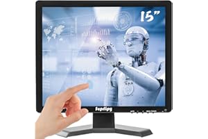 Suprlipy 15 Inch Touch Screen Monitor 1024x768 Support HDMI VGA AV USB BNC, 10 Points Capacitive Touch TFT LED Monitor for Laptop PC Xbox PS5/PS4 Switch POS Systems Built-in LounSpeakers