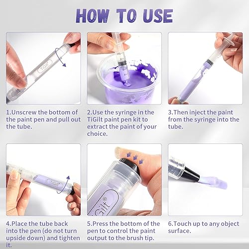 TiGilt Paint Touch Up Pens Pressable, Fillable, Refillable Paint