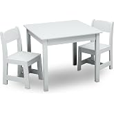 Delta Children MySize Kids Wood Table and Chair Set (2 Chairs Included) - Ideal for Arts & Crafts, Snack Time, & More - Green