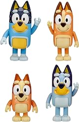 Bluey 4 Figure Pack Bluey Bingo Bandit Chilli Official Collectable Toy 2.5in view 5