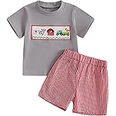 Madjtlqy Toddler Baby Boy Summer Clothes Short Sleeve T Shirt Top Casual Shorts Set Cute Infant Boys Shorts Set