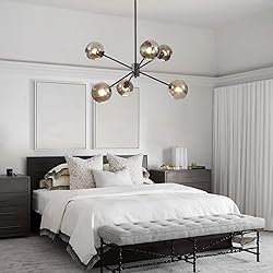 BOKT 6 Lights Modern Glass Globe Sputnik Chandelier