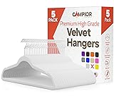 White Velvet Hangers 5 Pack – 360° Swivel