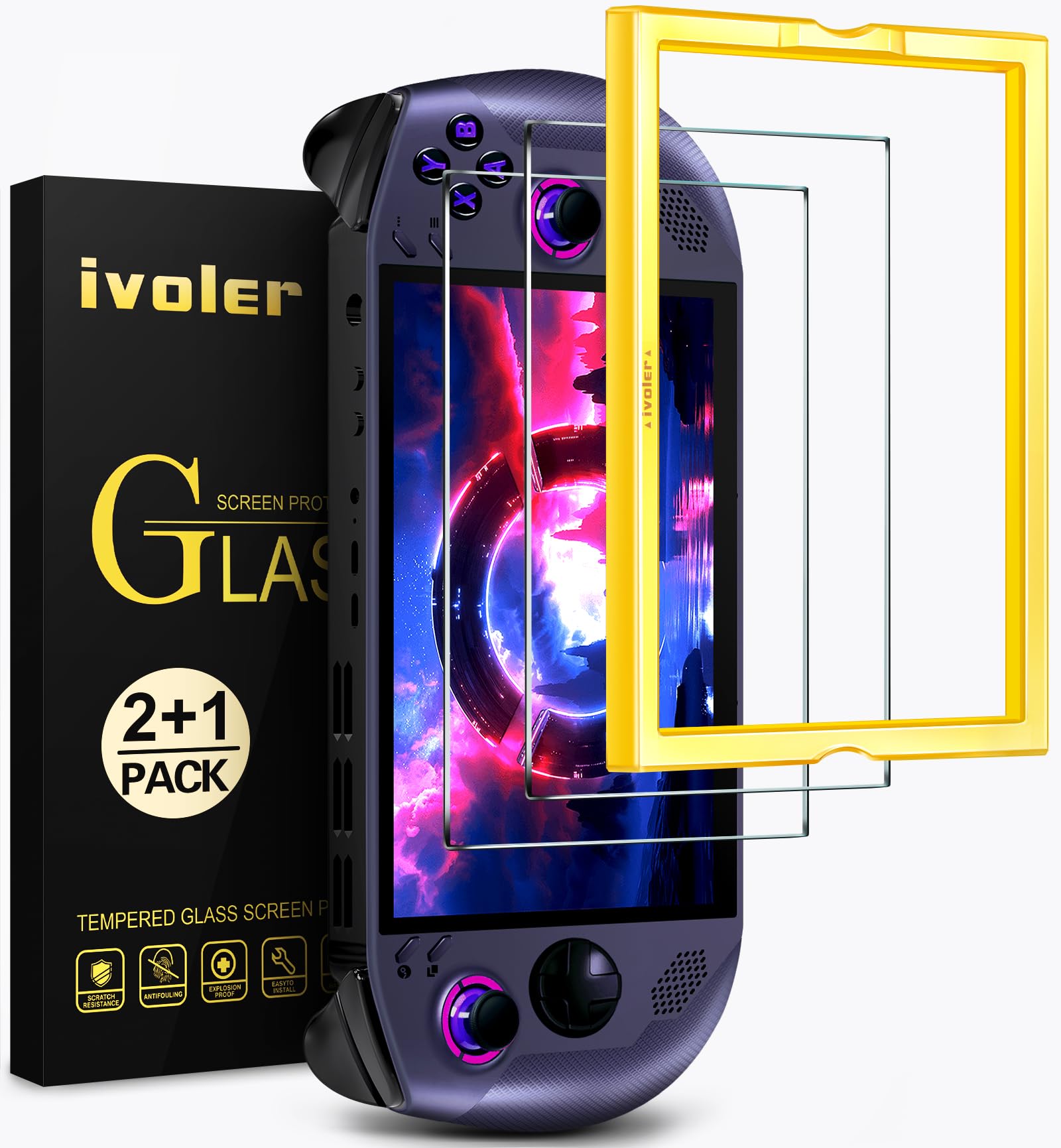 Photo 1 of ivoler 2 Pack Screen Protector for Lenovo Legion Go S Handheld 2025 with Alignment Frame, Tempered Glass, 8 inch Full Coverage, Transparent Ultra HD, Anti-Scratch, Anti-Fingerprint