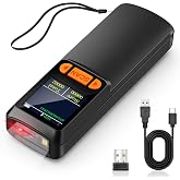KUIIYER Mini Barcode Scanner, 2D QR 1D Bluetooth Wireless Bar Code Reader | LCD Screen Display &amp; Setting Keypad &amp; AI Voice, Small Portable Handheld Barcode Reader for Smart Phone, Computers &amp; POS