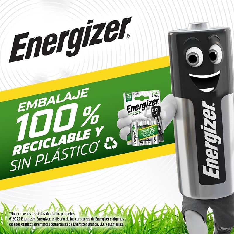 Recharge Universal - Pila Recargable AAA (Paquette de 4) Batería