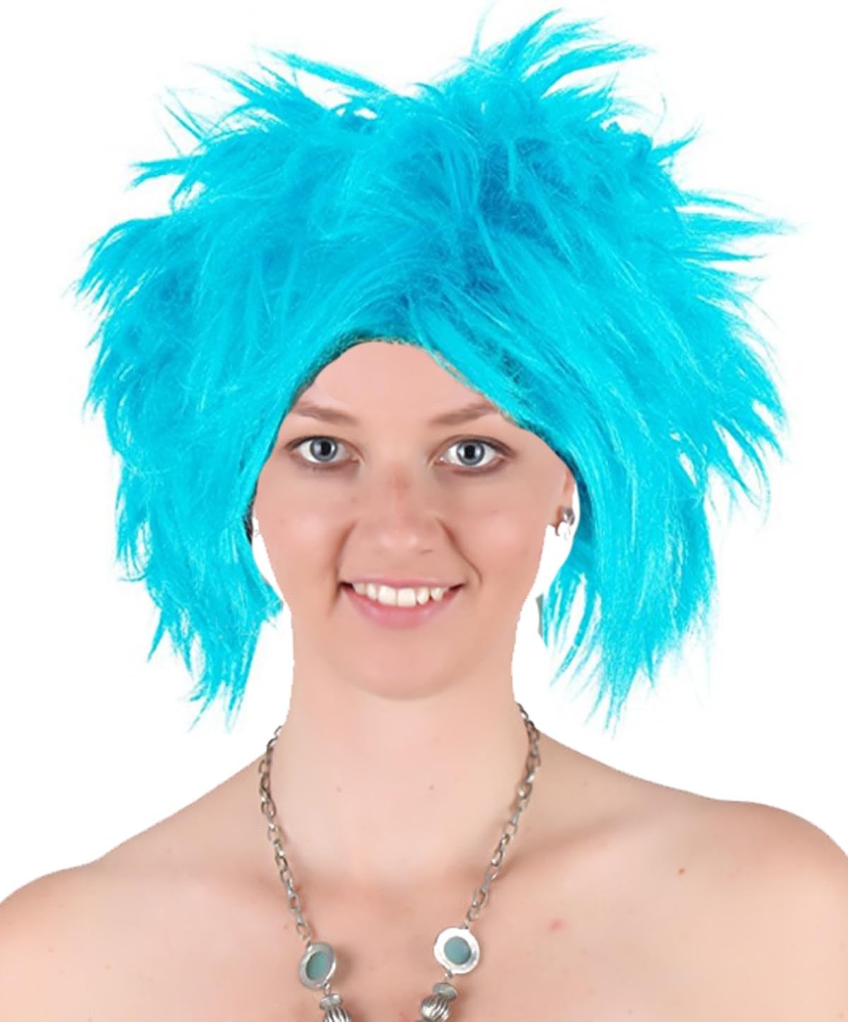 Funky Spiky Blue Wig Thing1/2 Punk Wig Heat Resistant Synthetic Hair Wig