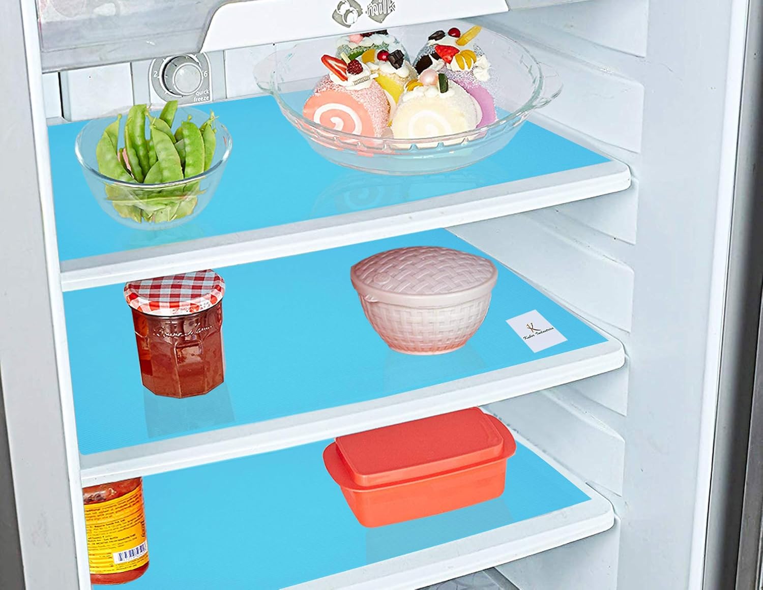 Buy Kuber Industries 3 Pieces PVC Refrigerator/Fridge Multipurpose Drawer Mat Set(Blue