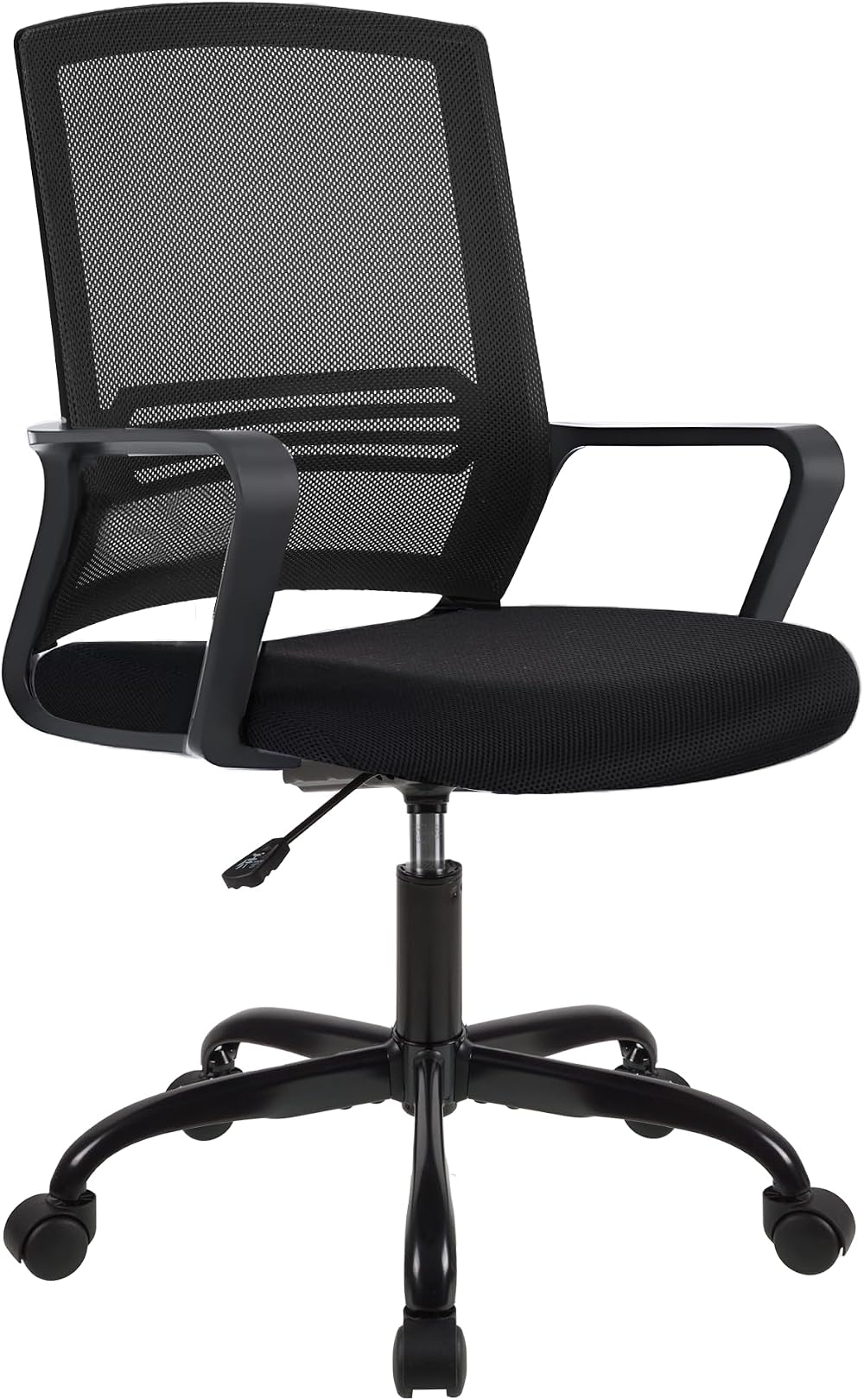 T-THREE Adjustable Ergonomic Office Chair Black Mesh Back 360° Swivel Lumbar