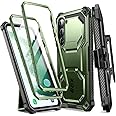 i-Blason Armorbox for Samsung Galaxy S23 Plus Case with Stand & Belt-Clip [Built-in Screen Protector] [2 Front Frames] [Military-Grade Protection] Full-Body Rugged Bumper Case with Kickstand (Green)