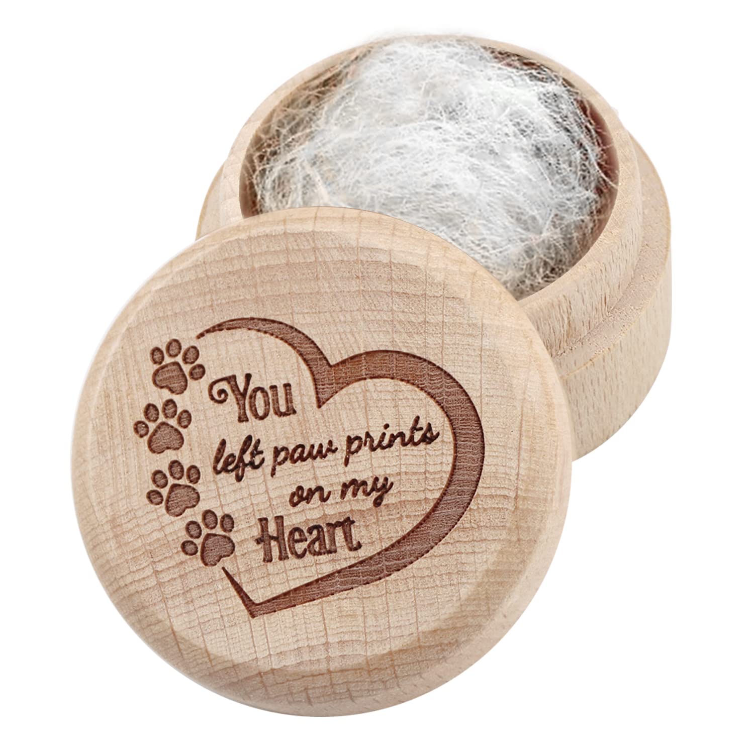Wooden Pet Memorial Box Carved Souvenir Box Fur Keep Sake Gift For Lost Pet (Box)