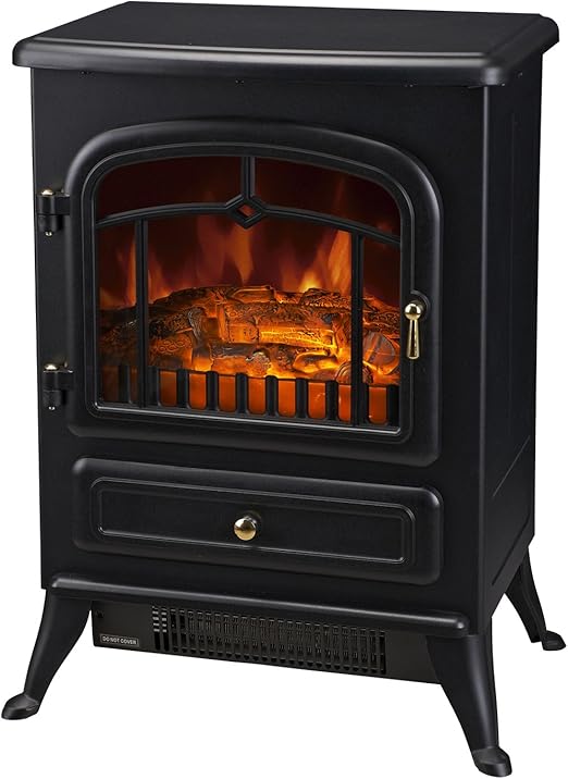 Freestanding Electric Fire Place Indoor Heater Glass View Log