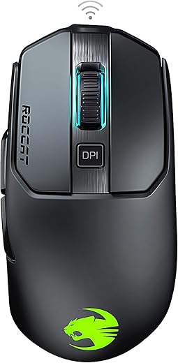 Roccat Kain 200 Aimo RGB Wireless Gaming Mouse (16.000 dpi Owl-Eye Sensor, 89G Ultra-Light, tecnologia Titan Click) Nero