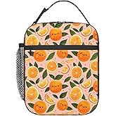 ainori Reusable Orange Slice Lunch Box for Kids Girls Boys Women Adult, Insulated Cute Fun Fruit Lunch Bag,Polyester Cooler Handbags Case for School Picnic Work Travel Outdoor Beach or Hiking