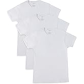 Fruit of the Loom mens 3-pack Breathable Crew T-shirt Underwear, Regular - White, Small US