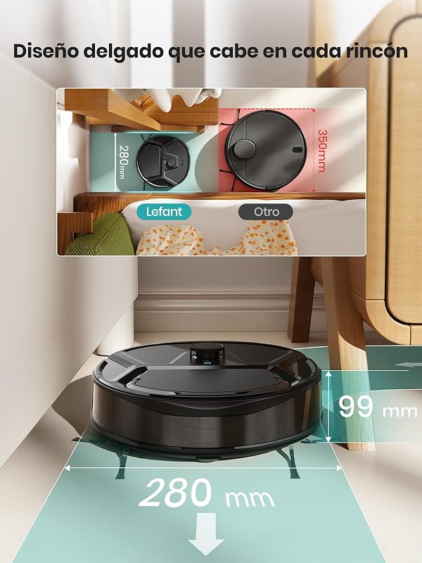 M210 Pro Omni Robot Aspirador y Fregasuelo, Rodillo Autolimpiante