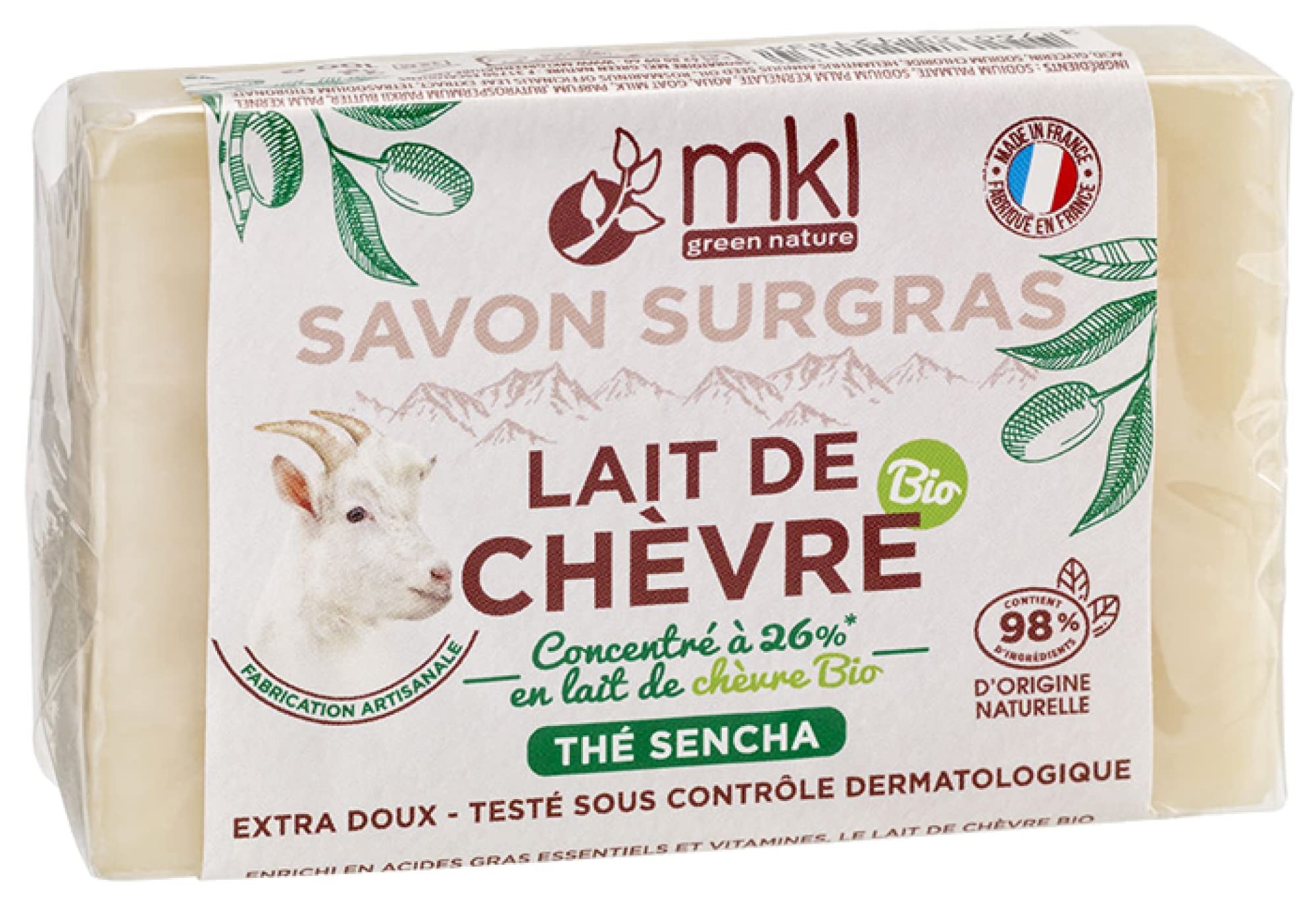 MKL Green Nature Organic Goat's Milk Surgras Soap Sencha Tea 100g