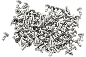 PHITUODA 100pcs M1.6 x 3mm Round Flat Head Machine Screws, 304 Stainless Steel Phillips Cross Drive Screw Hardware Fastener Bolts