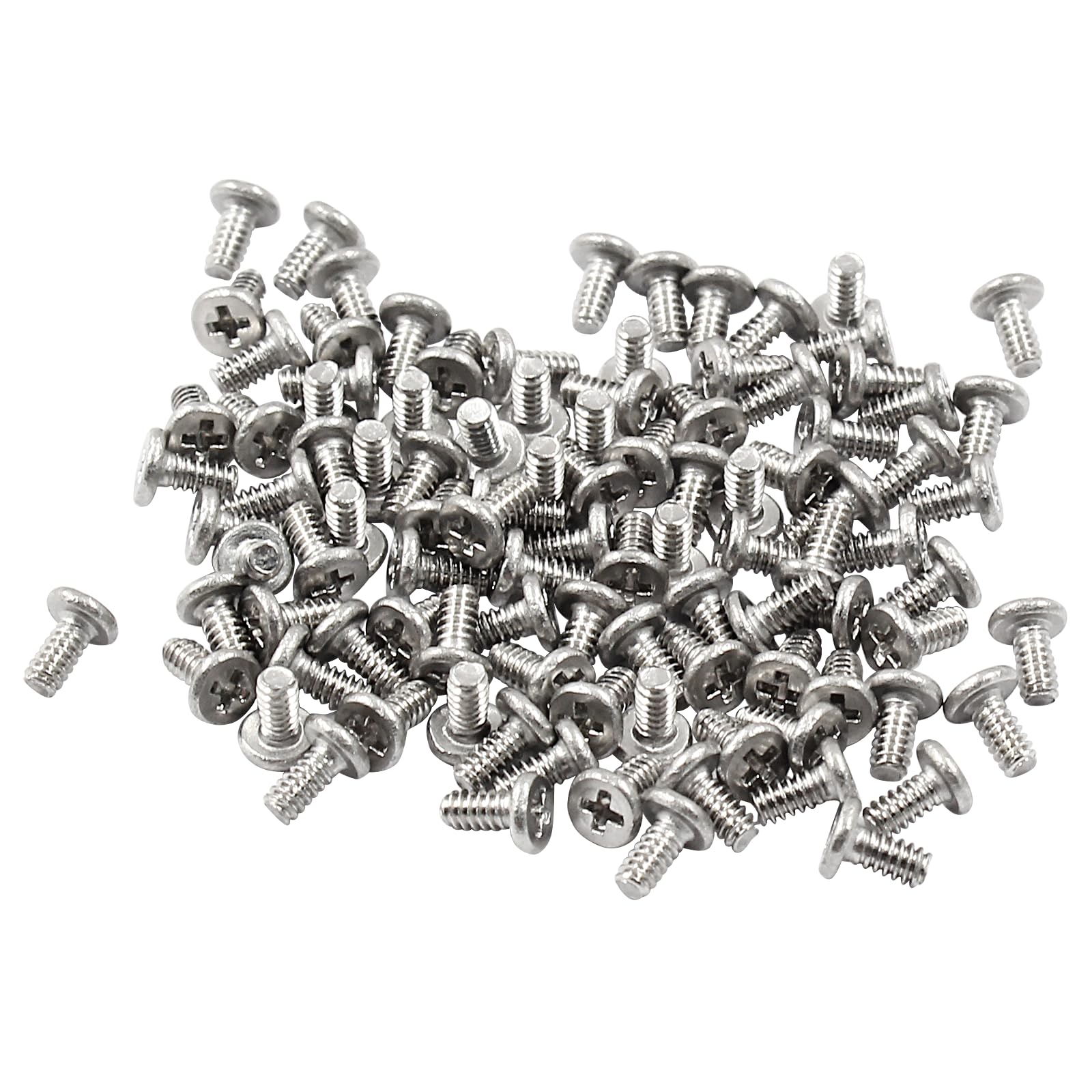 Photo 1 of PHITUODA 100pcs M1.6 x 3mm Round Flat Head Machine Screws, 304 Stainless Steel Phillips Cross Drive Screw Hardware Fastener Bolts