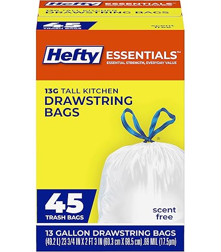 Bolsas De Basura De Cocina Con Cordón De Lino Fresco Flexible De 13 Galones - 25 Unidades | Resistentes Y Antifugas De Steelcoat