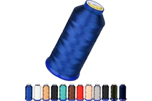 PESTOR Heavy Duty Thread 1800Yards Size T70#69 210D/3 All Purpose High Strength Polyester Sewing Thread for Weaves, Upholstery, Jeans and Weaving Hair, Drapery, Beading, Purses, Leather (Royal Blue)