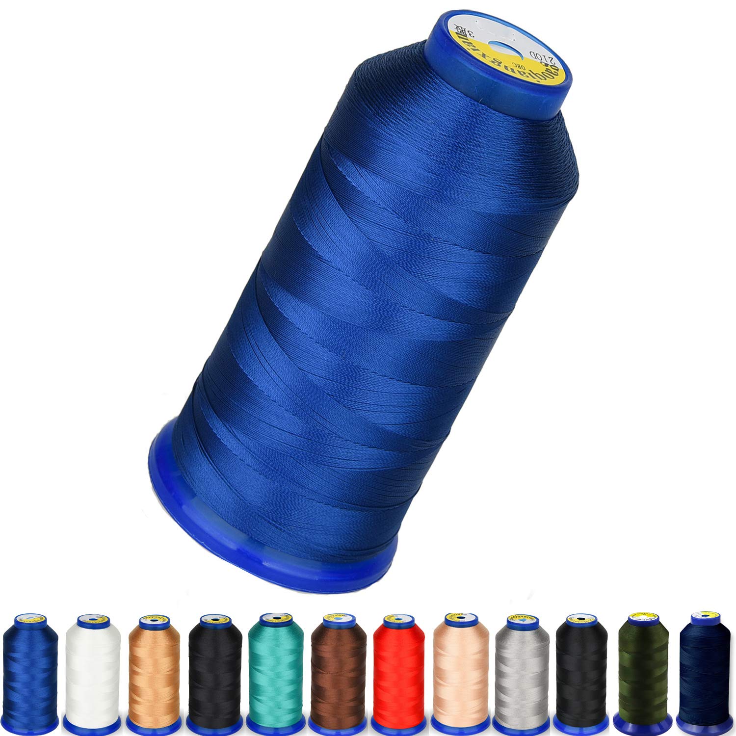 Heavy Duty Thread 1800Yards Size T70#69 210D/3 All Purpose High Strength Polyester Sewing Thread for Weaves, Upholstery, Jeans and Weaving Hair, Drapery, Beading, Purses, Leather (Royal Blue) — image 1