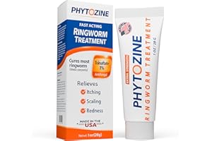 Phytozine Organic Anti Fungal Ringworm Treatment for Humans, Eliminates and Cures Infections, FDA Approved (1 Tube)