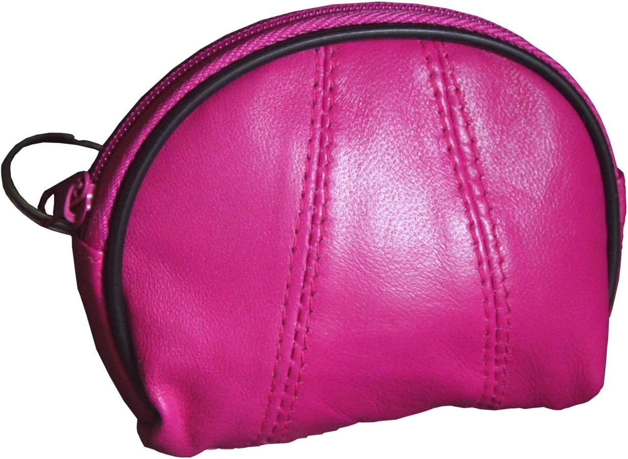 VisnowNatural Genuine Leather Coin Purse Change Purse Wallet with Key Ring