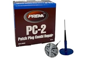 PREMA PC-2 Combi 1/4 inch Tire Repair Units w/Wire Lead- Tire Patch and Plug Combination Unit for Permanent Flat Tire Repair. Box of 15 Units. Use in Automotive, Truck, Agricultural Farm Tire Repair