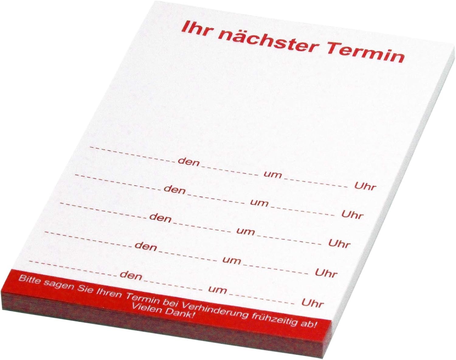 25 Stück rote Terminblöcke nächster Termin Terminkarten 74x105 mm Terminzettel Terminblock 40 ...