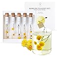 KKOKDAM Tea Gift Set - Chrysanthemum Blooming Tea Flowers - Fancy Korean Gifts For Teas Lovers - 5 Premium Flower Sticks
