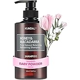 KUNDAL Honey & Macadamia Natural Shampoo Korean Hair Care Shampoo Damage Repair Strengthen, Nourish, with Honey, Argan Oil, Macadamia Oil, Free Paraben & Sulfate 16.9 fl oz (Baby Powder)
