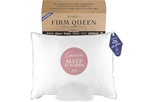 FluffCo Zen Pillow Down Alternative Standard/Queen Size Pillows | Luxury Hotel-Quality Cooling Pillow with Breathable Microfiber Polyester | 300 Thread Count (Standard/Queen Size Firm - Pack of 1)