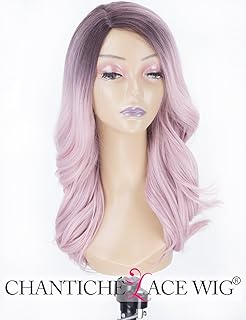 Pastel Purple Ombre Synthetic Wig Natural Wavy Warm Color Hair