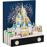Dawnvive 3D Memo Pad Art Sticky Notes, Fantasy Castle 3D Notepad with Light Paper Sculpture Art Multicolor Paper Note with Si