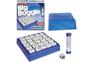Winning Moves Big Boggle with 5x5 Grid and 25 Letter Cubes Games USA, Thought Provoking Word Game Bigger Than The Original, for 2 or More Players, Ages 8+ (1147)