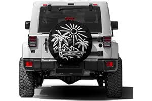 Foruidea Beach Spare Tire Cover with Backup Camera Hole Wheel Tire Cover Fit Trailer, RV, SUV and Many Vehicle 17inch