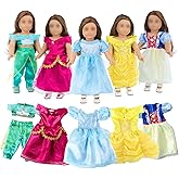 18 inch Girl Doll Dress Accessories-5 Sets Cosplay Princess Dress Fits 18 inch Girl Dolls (SET1)